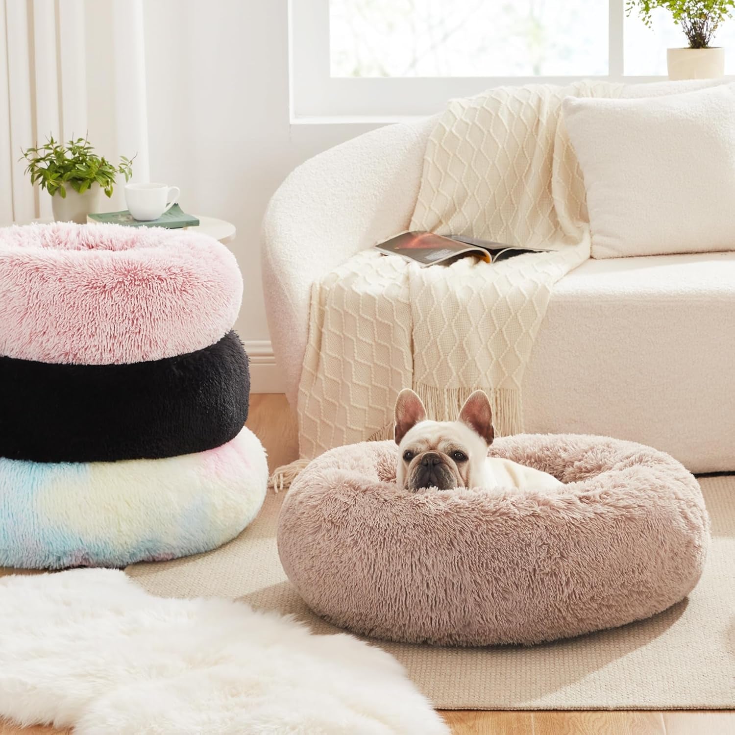 SnugglePaws Plush Donut Bed