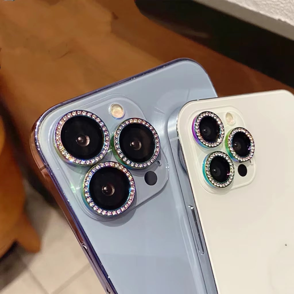 2-3Pcs Diamond Camera Lens Protector for Iphone 12 13 14 15 16 Pro Max Back Mini Cover Lens Ring Glass for Iphone 14 15 plus Fil
