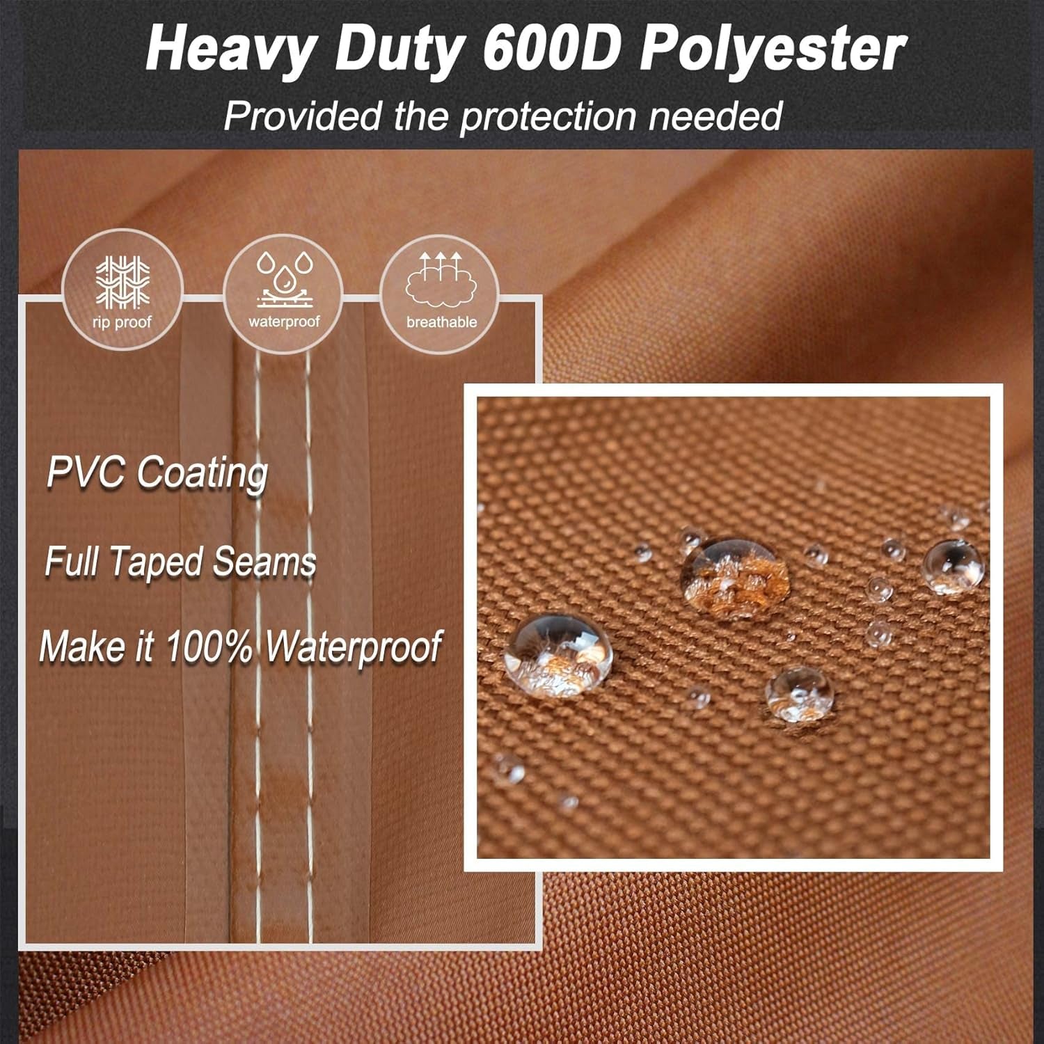 Netttypro Electric Smoker Cover for outside Masterbuilt Smoker 40 Inch, Outdoor Waterproof Heavy Duty Square Vertical Small Grill Cover, 25" W X 23" D X 43" H, Brown