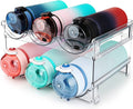 Stackable Water Bottle Organizer - 2 Pack Cabinet Storage Rack for Efficient Water Bottle Organization