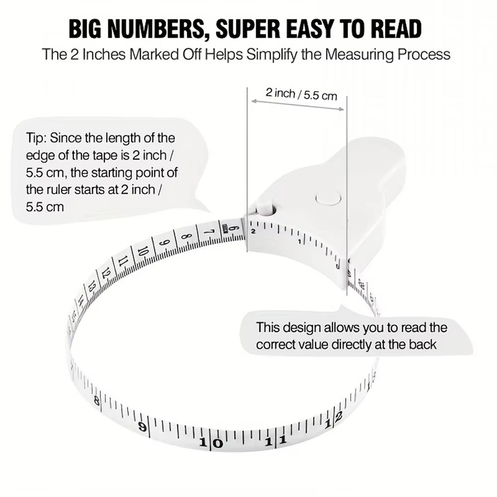 Portable Automatic Telescopic Tape Circumference Sewing Tailor Dressmaking Measure Ruler Meter Film for Waist Chest Legs
