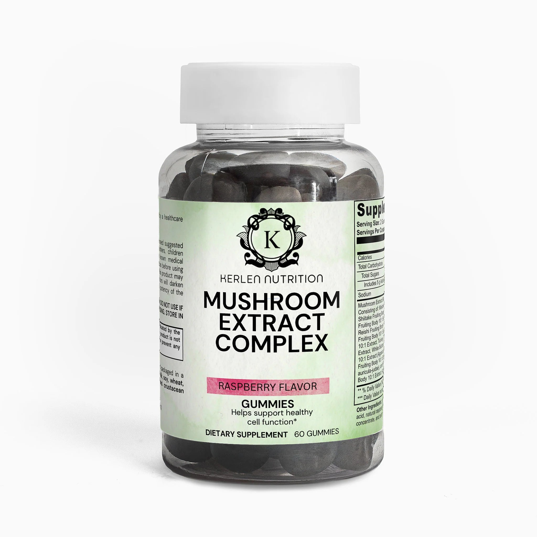 Mushroom Extract Complex with Shiitake, Maitake, and Lion's Mane in Raspberry Flavor