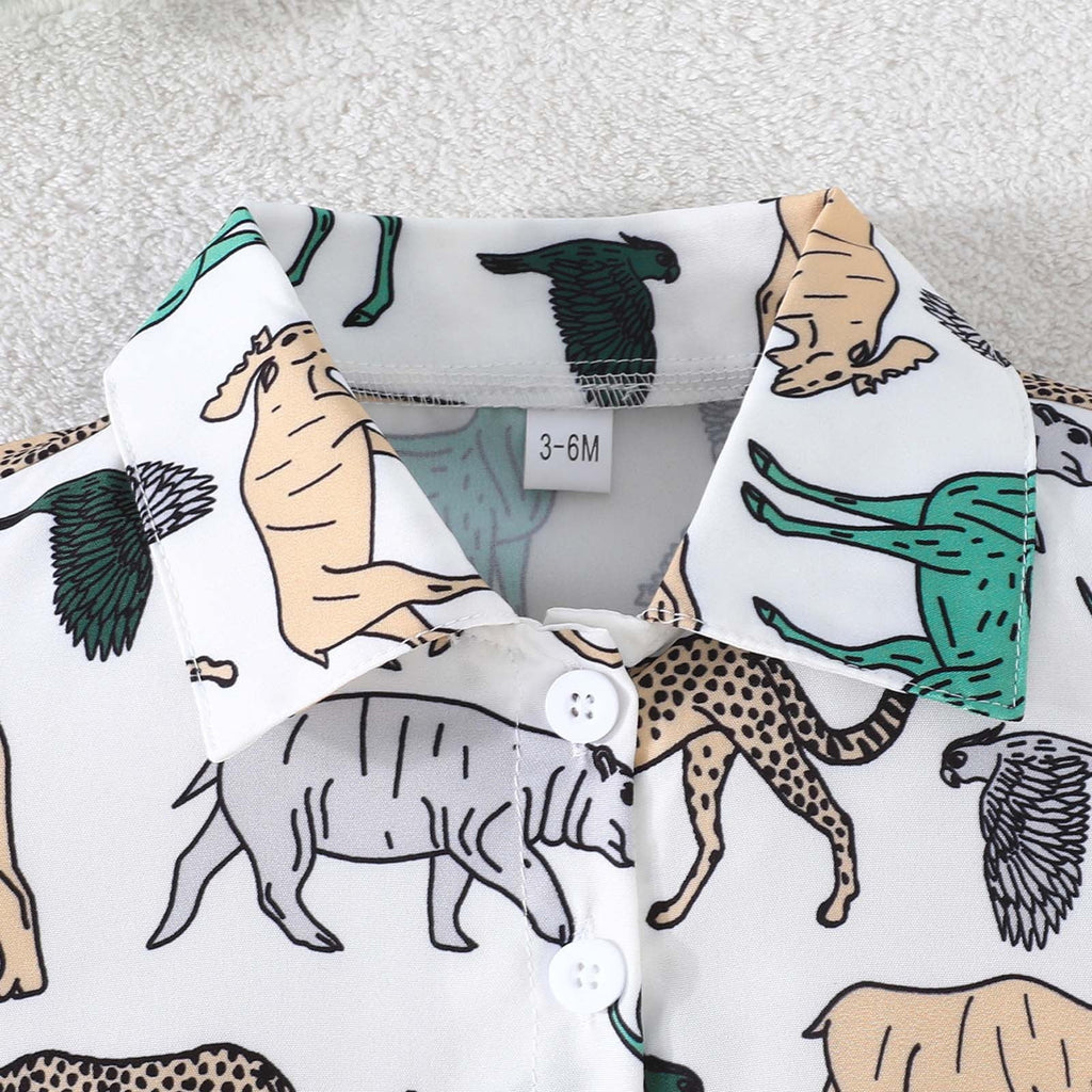 RTKFRFLM Conjunto De Shorts De Verano Para Niño Pequeño 2 Piezas Manga Corta Casual Estampados De Dibujos Animados Tops Camisas De Vacaciones Camiseta Shorts Atuendo Conjunto De Ropa Atuendos,Talla 6-9 Meses