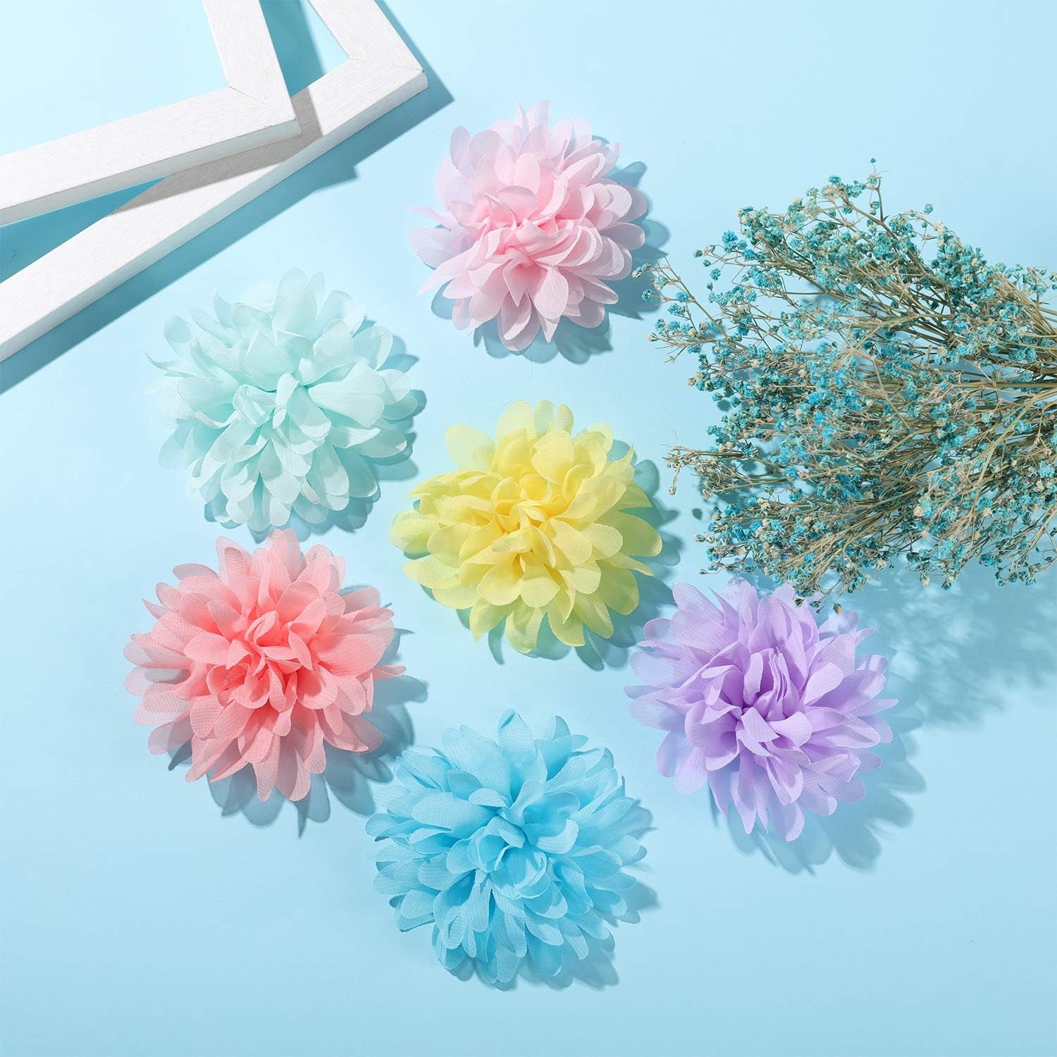 20-Piece Set of 4.7-Inch Multicolored Dog Collar Flower Bow Charms for Pet Grooming Accessories