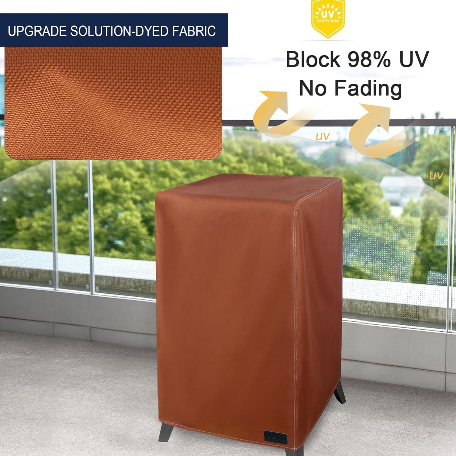 Netttypro Electric Smoker Cover for outside Masterbuilt Smoker 40 Inch, Outdoor Waterproof Heavy Duty Square Vertical Small Grill Cover, 25" W X 23" D X 43" H, Brown
