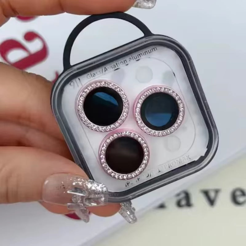 2-3Pcs Diamond Camera Lens Protector for Iphone 12 13 14 15 16 Pro Max Back Mini Cover Lens Ring Glass for Iphone 14 15 plus Fil