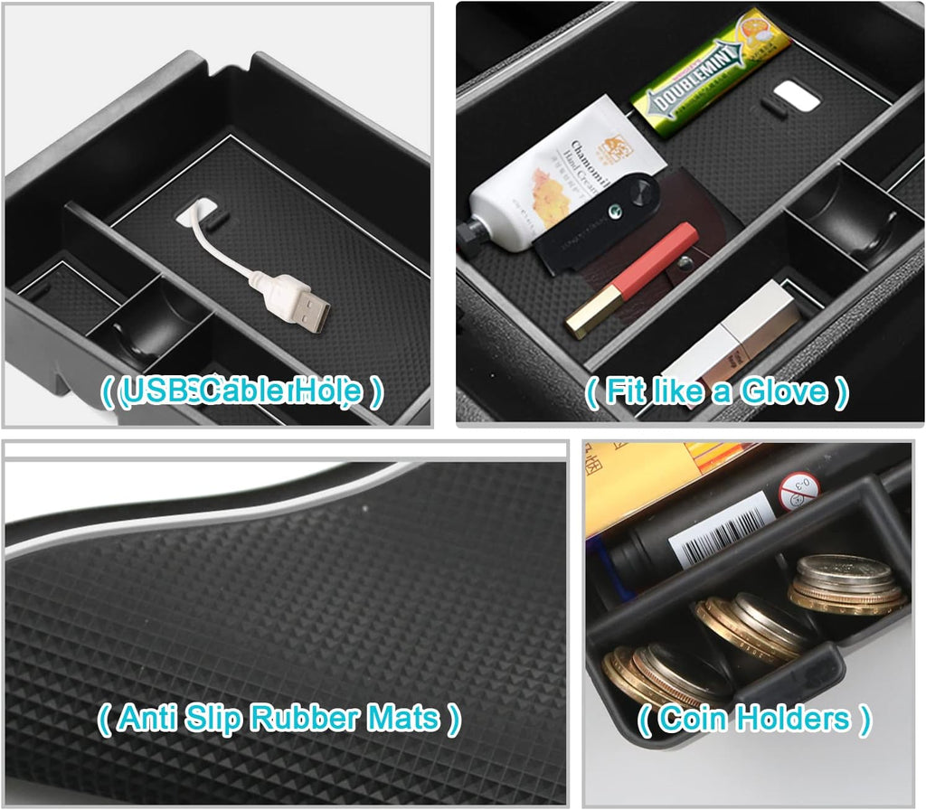 Center Console Organizer Tray for 2022-2024 Hyundai Santa Cruz and Tucson (Limited & Hybrid Models) with White Mat