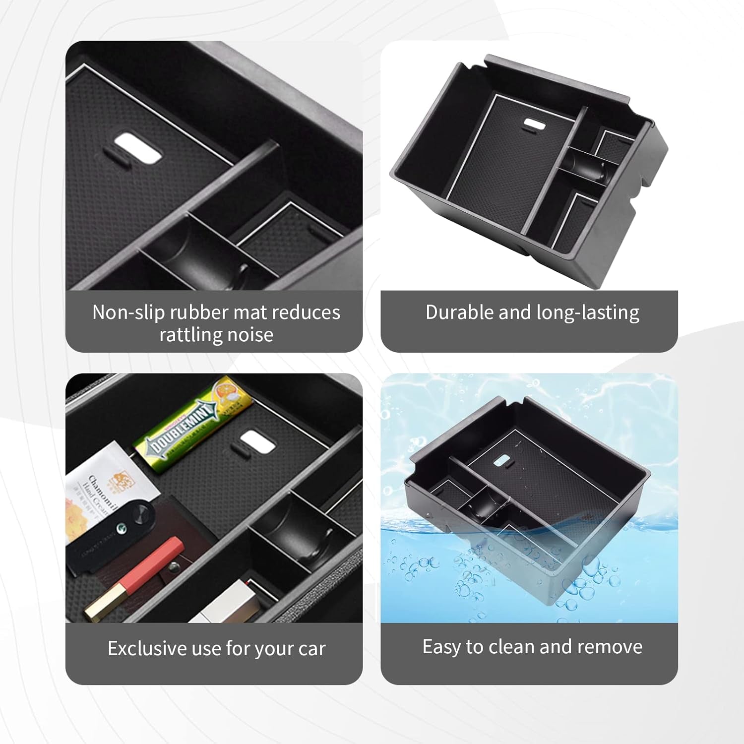 Center Console Organizer Tray for 2022-2024 Hyundai Santa Cruz and Tucson (Limited & Hybrid Models) with White Mat