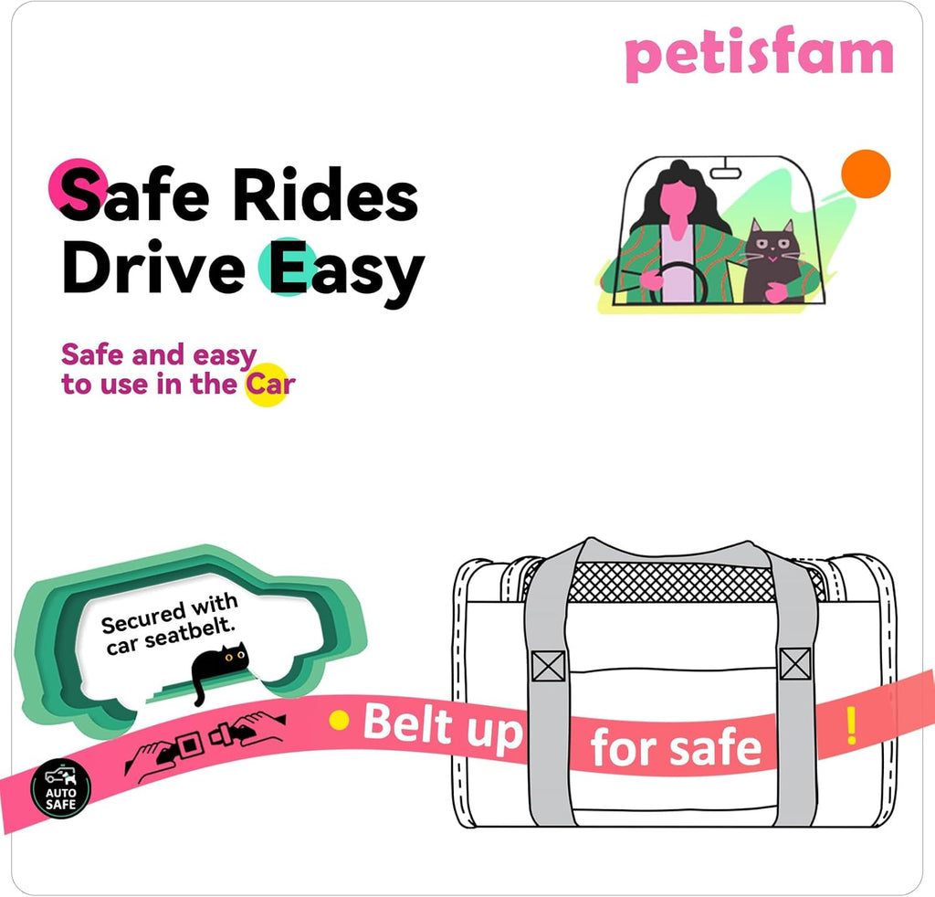 Cozy & Secure Soft Pet Carrier for Medium Cats & Small Dogs - Airline Approved, Escape-Proof, Breathable & Leak-Proof with 3 Doors (Pink)