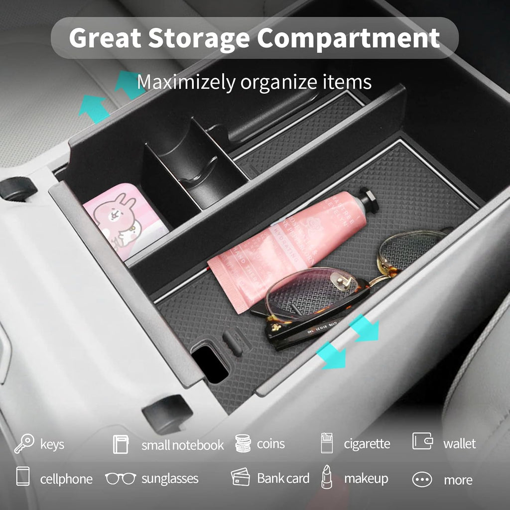 Center Console Organizer Tray for 2022-2024 Hyundai Santa Cruz and Tucson (Limited & Hybrid Models) with White Mat