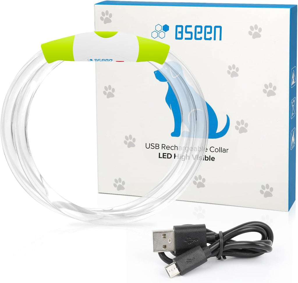 Glow Up Your Pup! 🌟 Rechargeable LED Dog Collar for Nighttime Safety - Perfect for All Sizes! 🐾💚