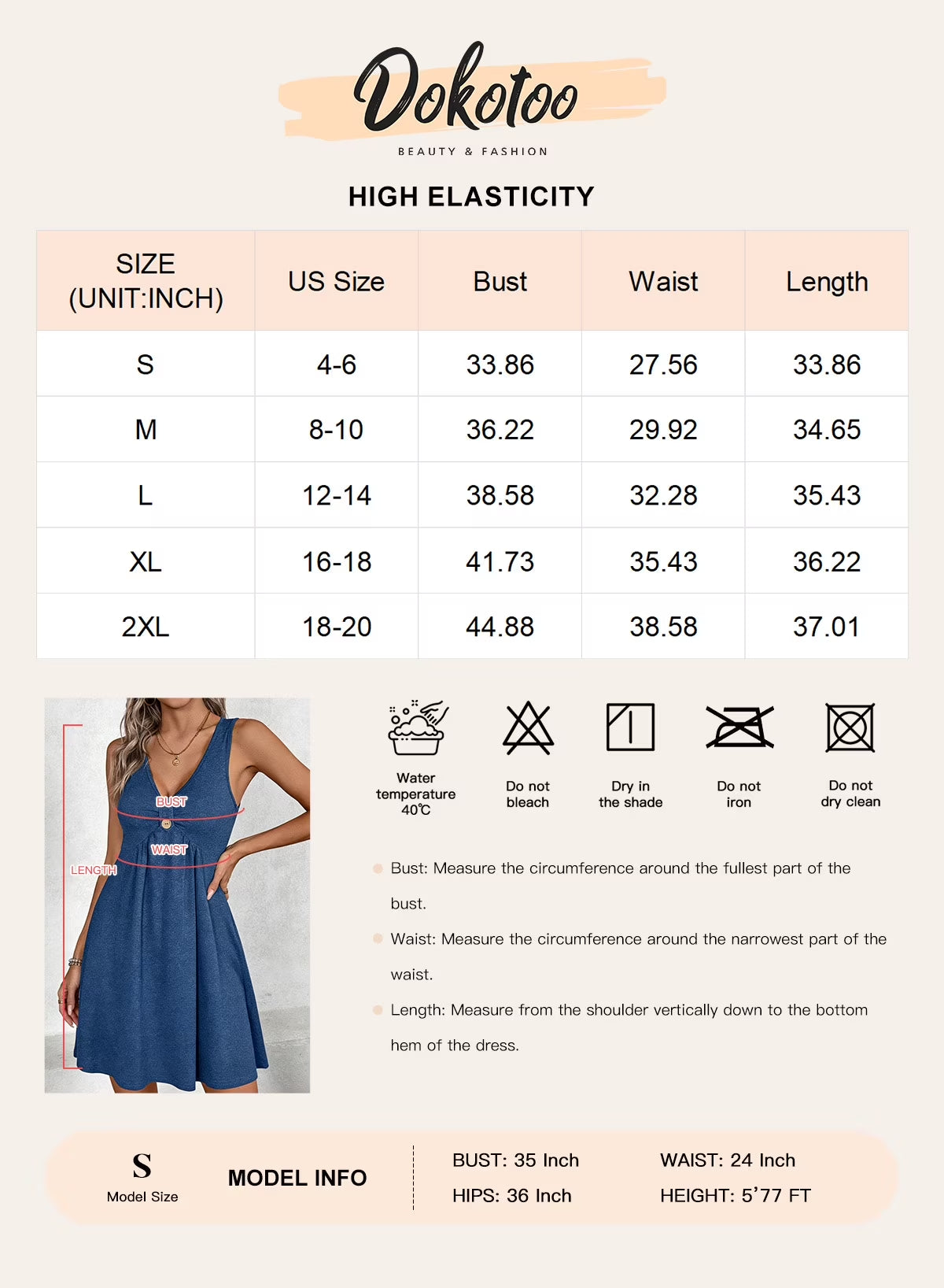 Women'S Sleeveless V Neck Dress Casual Button a Line Flare Dresses with Pockets Summer Loose Fit Soft Dresses