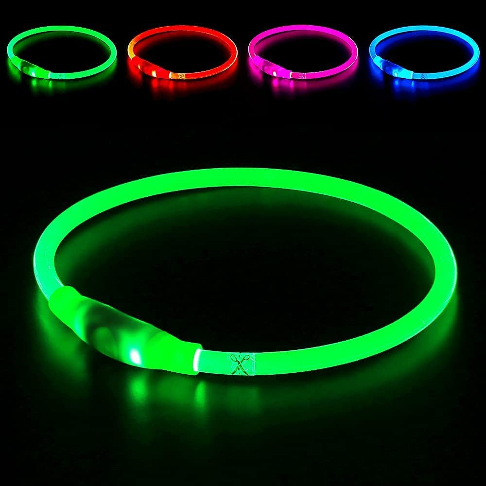 Glow Up Your Pup! 🌟 Rechargeable LED Dog Collar for Nighttime Safety - Perfect for All Sizes! 🐾💚