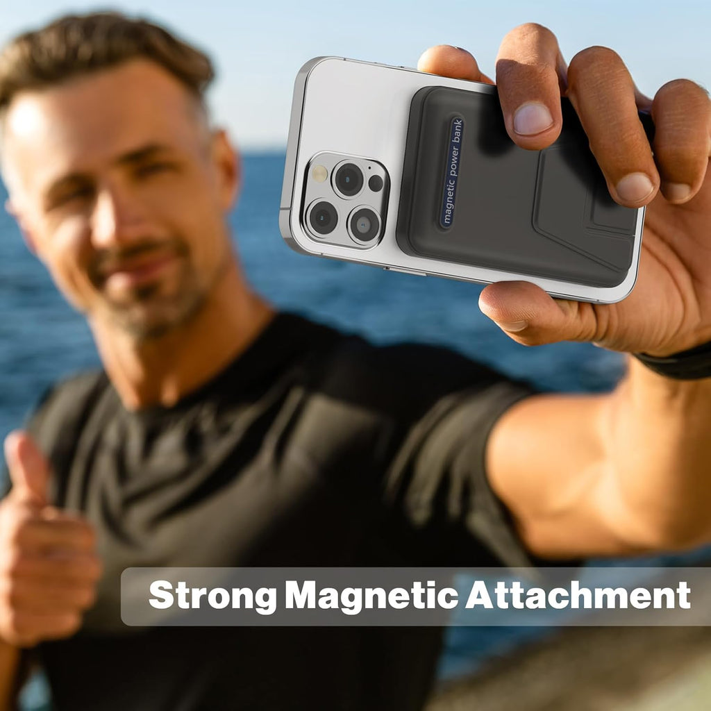 for Magsafe Power Bank, 10000Mah Foldable Magnetic Battery Pack with LED Display, 3 in 1 Wireless Portable Charger with 22.5W Fast Charging for Iphone 17/16/15/14/13/12 Pro/Pro Max/Plus/Mini