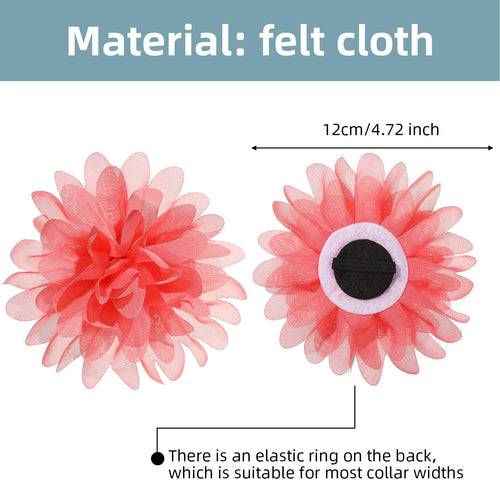 20-Piece Set of 4.7-Inch Multicolored Dog Collar Flower Bow Charms for Pet Grooming Accessories