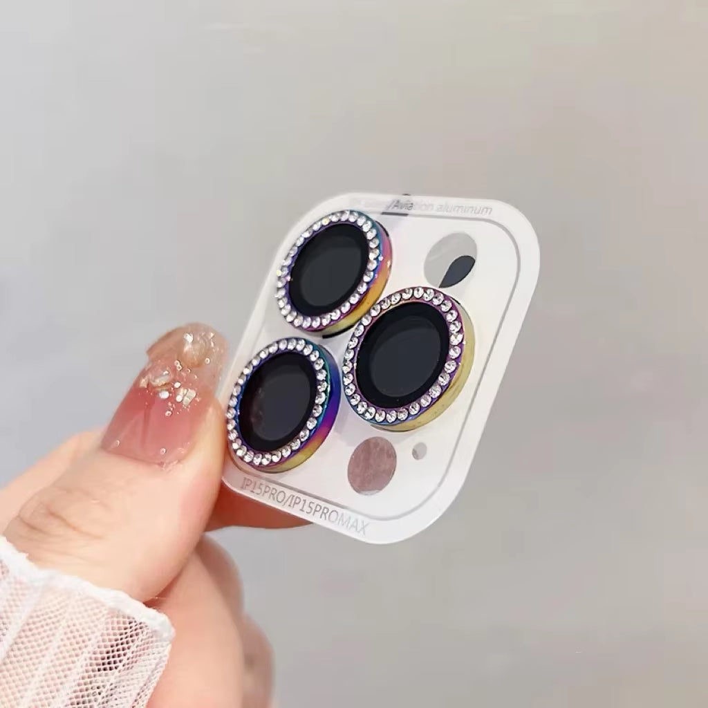 2-3Pcs Diamond Camera Lens Protector for Iphone 12 13 14 15 16 Pro Max Back Mini Cover Lens Ring Glass for Iphone 14 15 plus Fil
