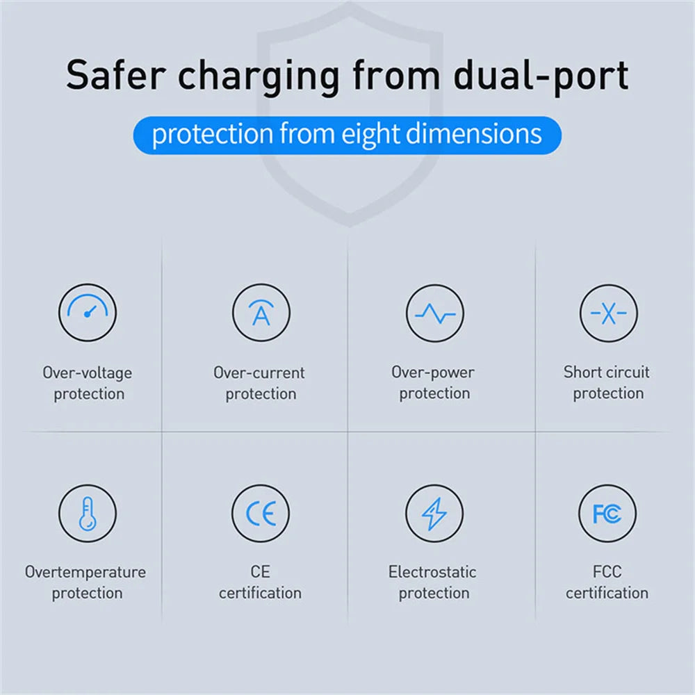 USB Type C Charger 60W PD Fast Charging Phone Charger QC3.0 Wall Power Adapter Travel Charger for Iphone Xiaomi Samsung Huawei