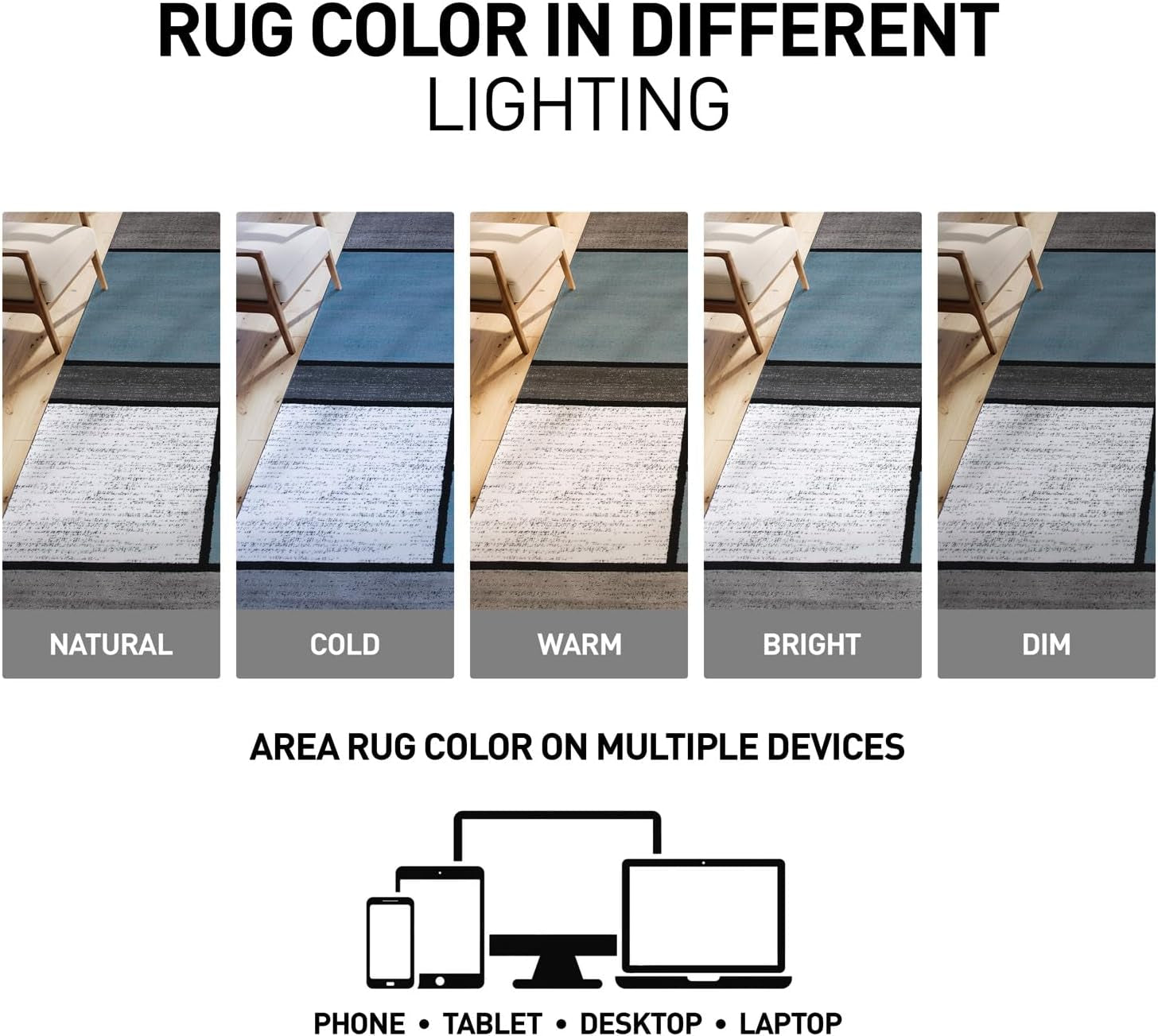 Modern Geometric Blue Area Rug, Non-Shedding Carpet for Bedroom, Office, or Small Living Room, 4' x 6