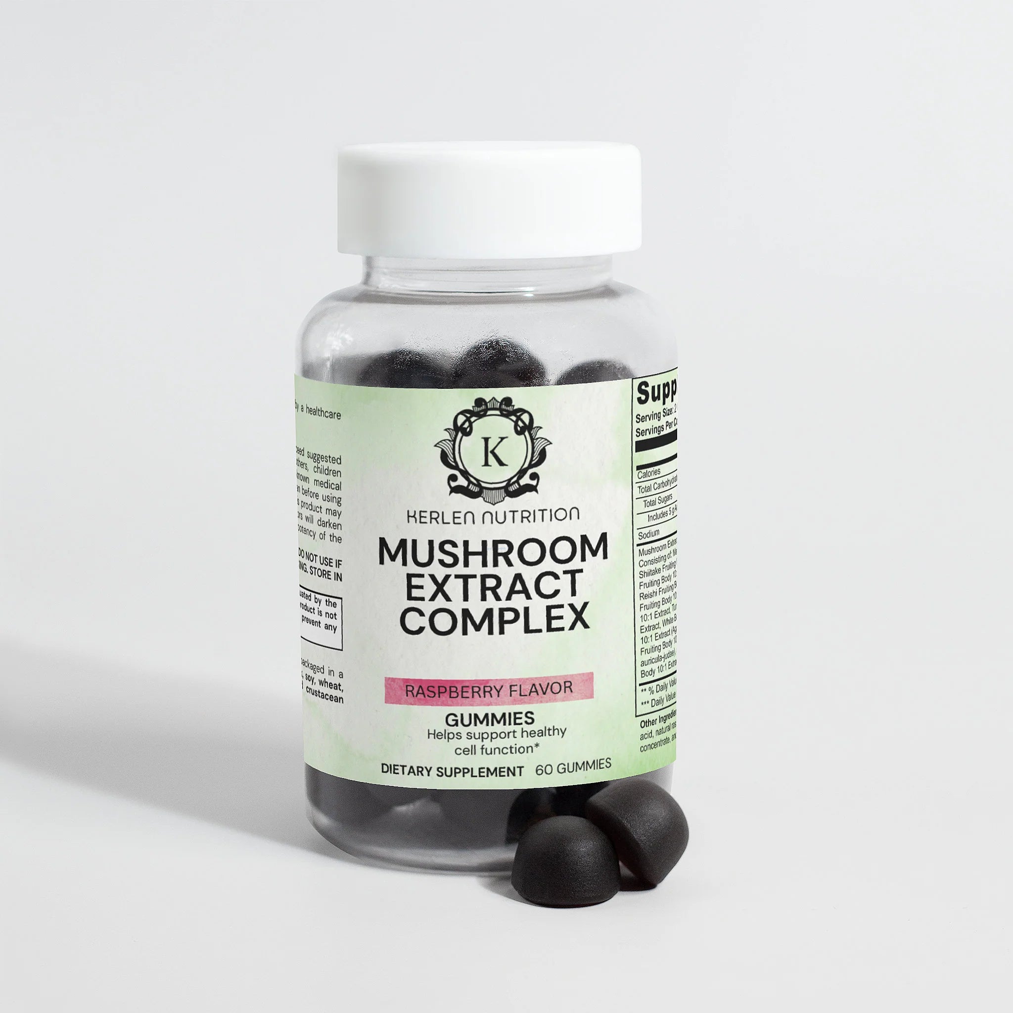 Mushroom Extract Complex with Shiitake, Maitake, and Lion's Mane in Raspberry Flavor