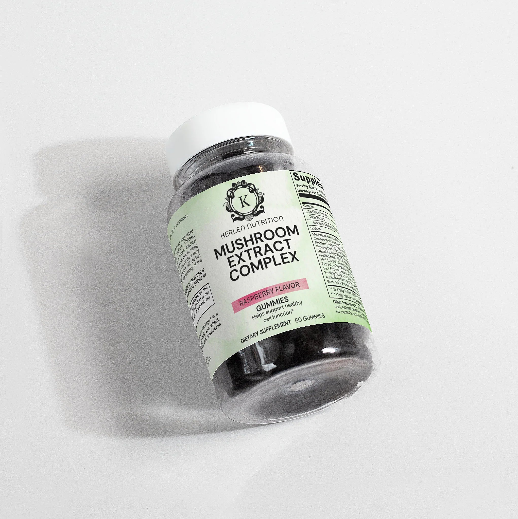 Mushroom Extract Complex with Shiitake, Maitake, and Lion's Mane in Raspberry Flavor
