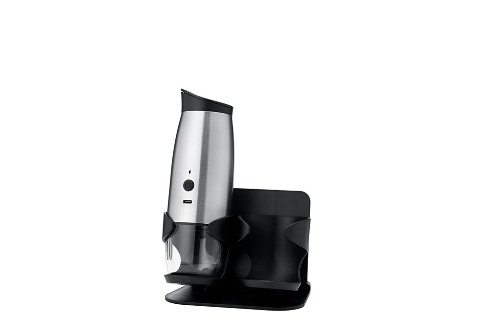 2 Pack Electric Salt and Pepper Grinder Set ,Automatic Pepper Mill Grinder with Charging Base & LED Light,Adjustable Coarseness,One-Handed Operation Salt Pepper Mills ﻿