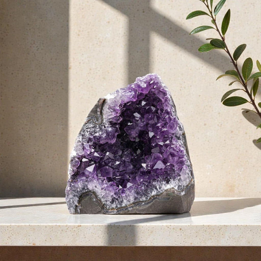 Deep Purple Amethyst Geode – 4"–7"